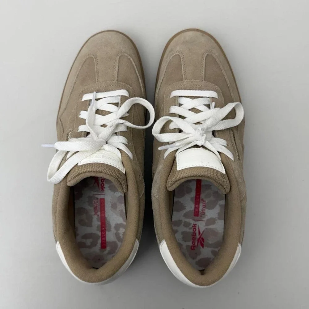 Reebok Forte Lounger Sneakers Tan Brown Suede Gum Bottom Retro Trainers US 8.5